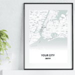 Custom City Map prints. Design your unique journey