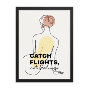 Minimalist line Art female Framed poster