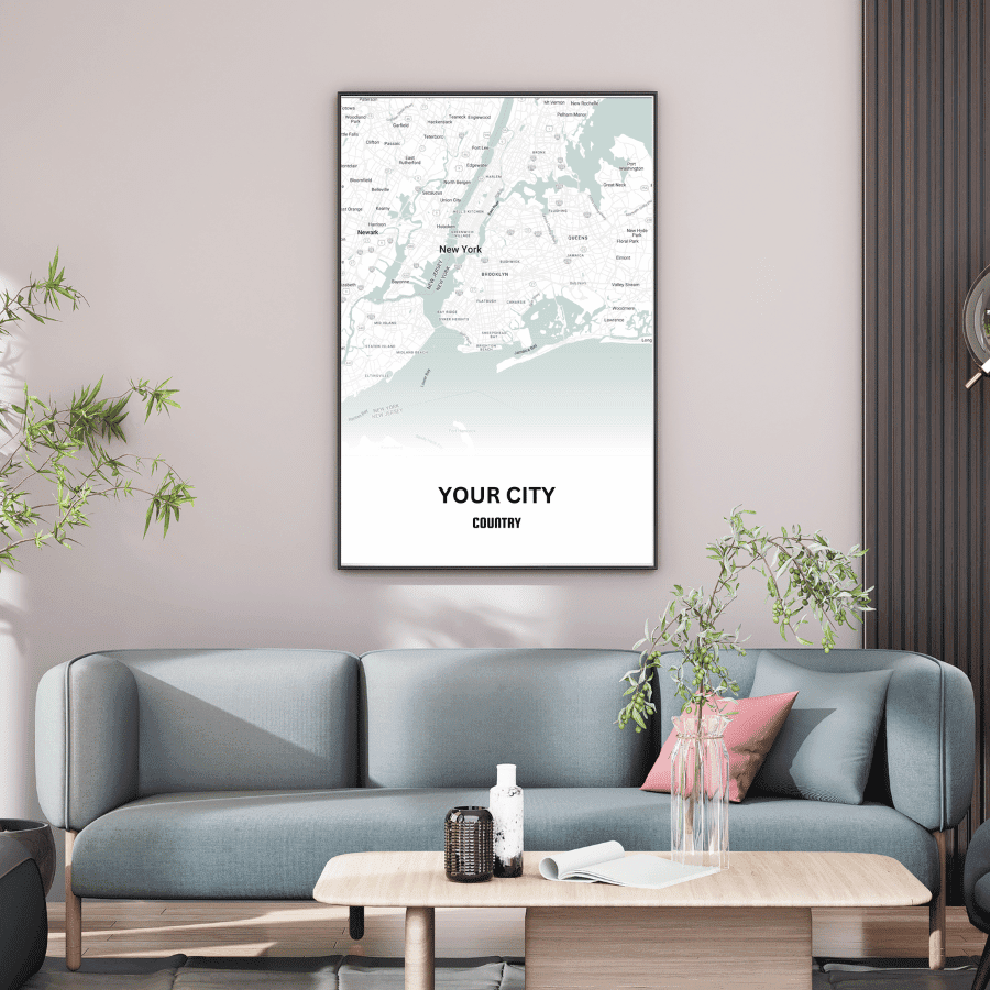 Custom map print Order your personalized map uniquely captured